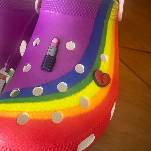 Crocs Unisex Classic Clogs Rainbow Multi Color Size M(12) - Picture 6 of 13